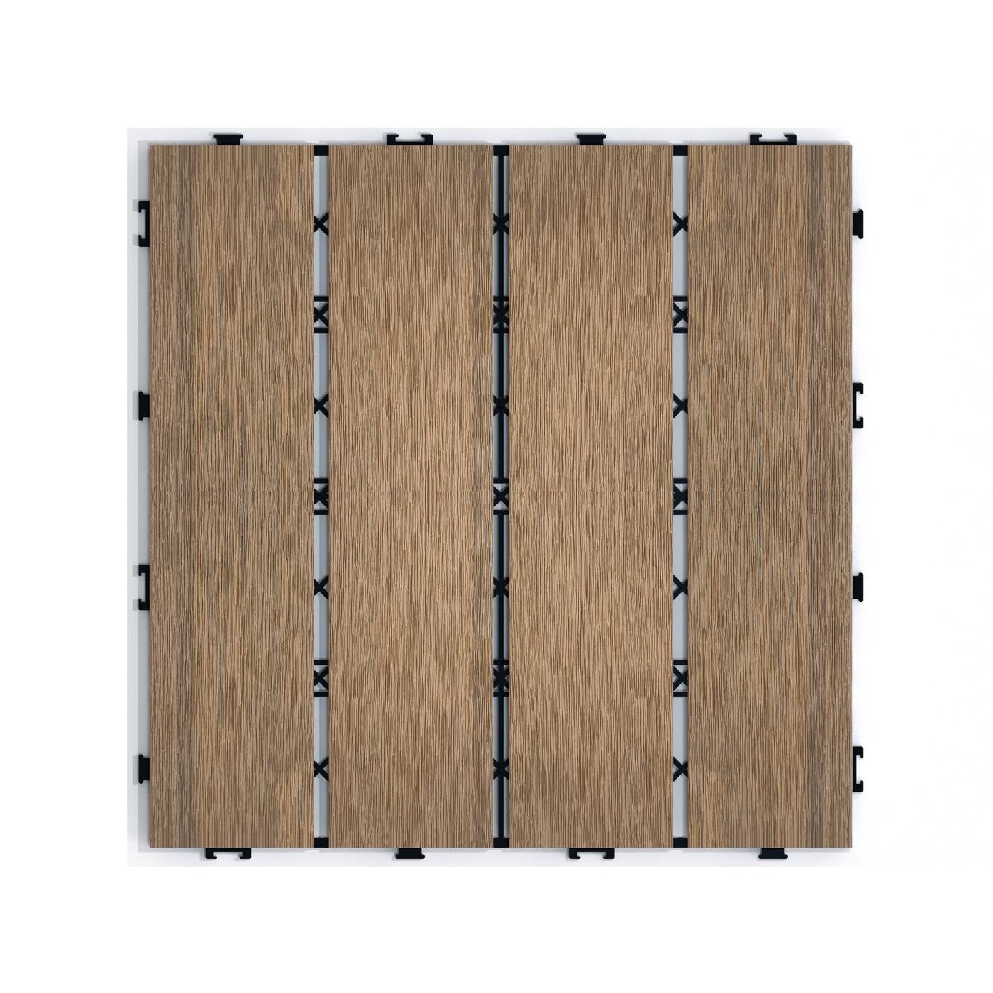 WPC Interlocking Patio Deck Tiles 22-Pack Oak Water Resistant
