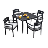 5-Piece Aluminum Patio Dining Set with Sunbrella Cushions