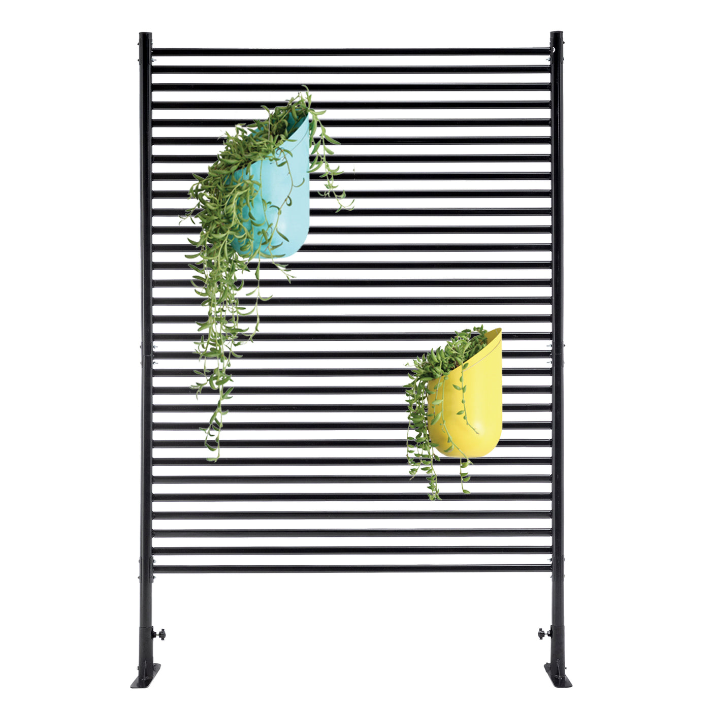Outdoor Privacy Screen Panels Freestanding Metal Black 71x47