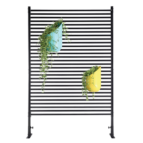 Outdoor Privacy Screen Panels Freestanding Metal Black 71x47