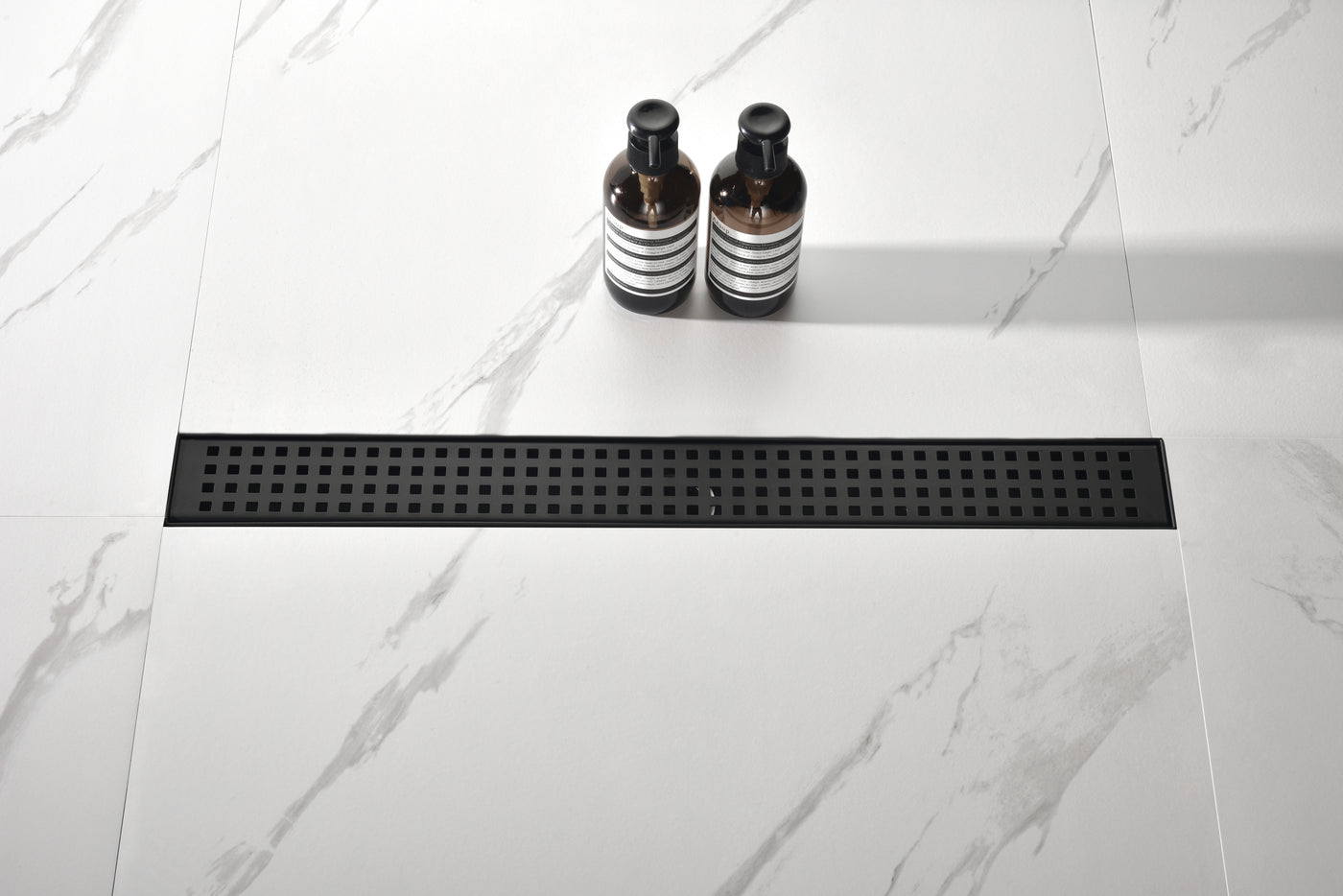 28" Linear Shower Drain Stainless Steel Quadrato Grate