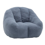 Bean Bag Chair Plush Faux Fur Light Blue Memory Foam Ergonomic Armrests 37.4 In