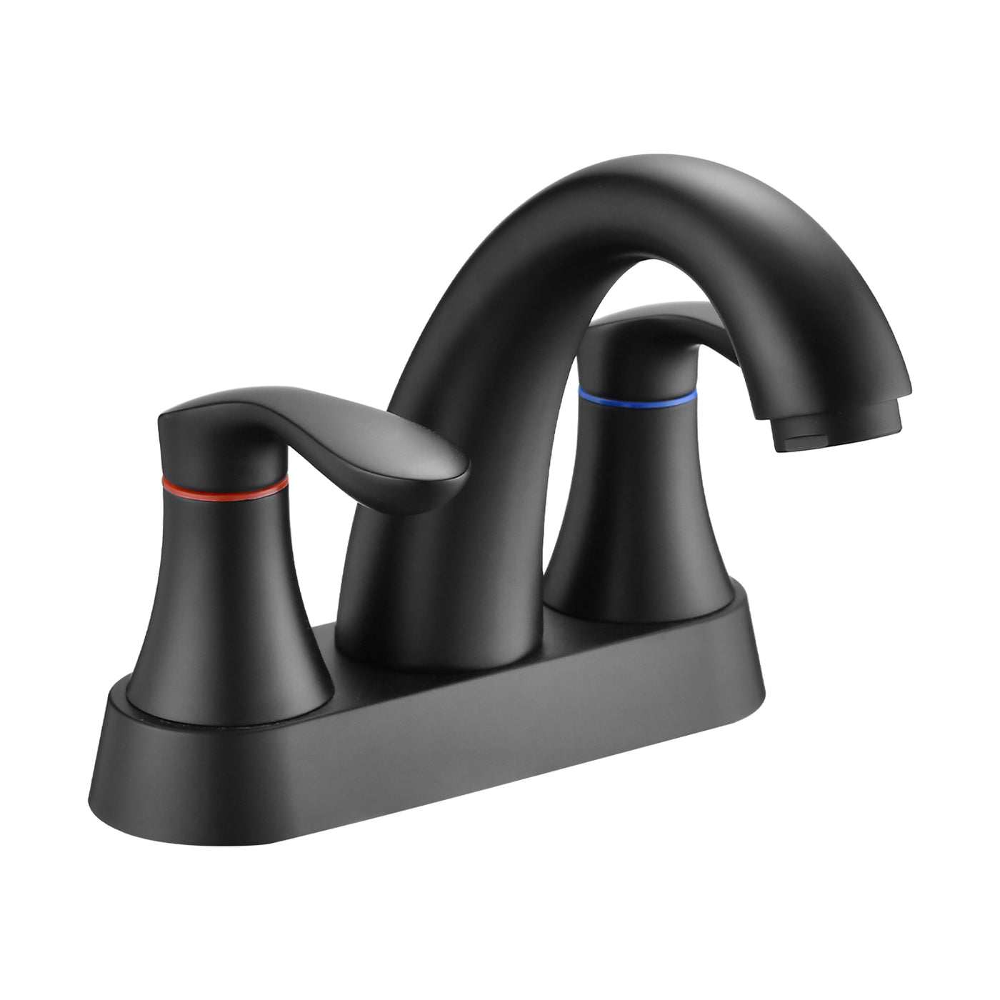 4 Inch Centerset Bathroom Sink Faucet Two Handle Matte Black