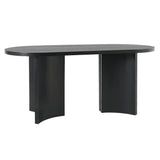 Engineered Wood Dining Table Black 72"