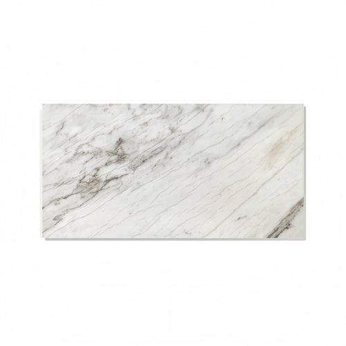 Snow Mountain White Polished Marble Tile 12x24