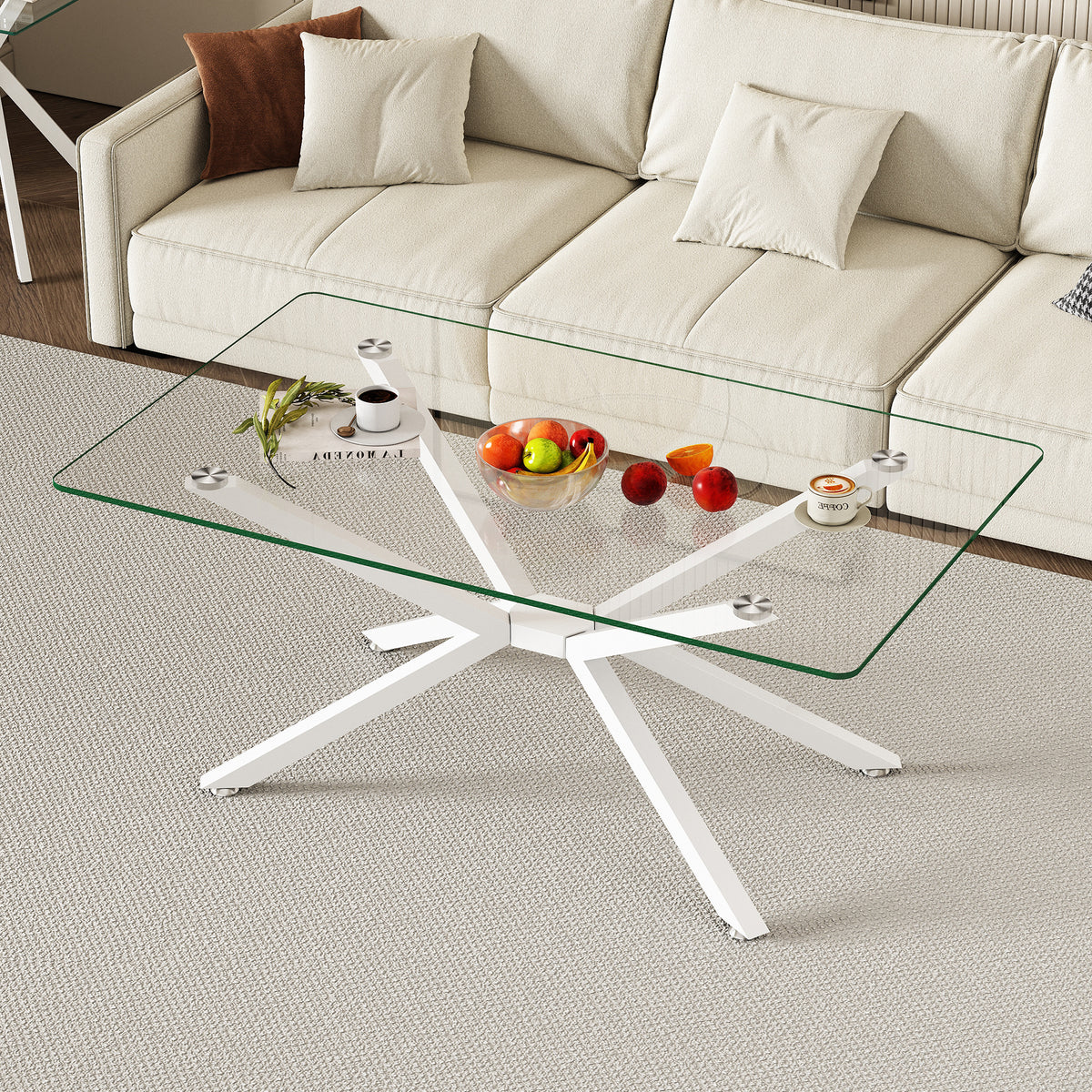 Glass Dining Table Transparent 43"