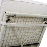 Outdoor Chaise Lounge Chair Wicker Adjustable Recline Beige/Creamy White