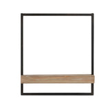 Iron and Wood Wall Shelf 15.7" x 5.9" x 17.7" Cabinet Decor