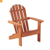 Chair Adirondack Red Hemlock Wood Outdoor 19.5 Inch Length 80 lb Capacity