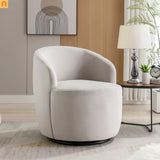 Accent Chair Barrel Swivel Velvet Gray Black Ring Base 250 lb 25in
