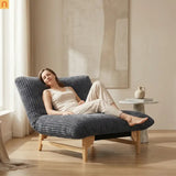 Chair Bean Bag Corduroy Dark Gray Backrest 39in Cotton Fill