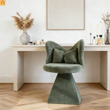 Accent Chair Swivel Butterfly Back Green Chenille 360 Degree