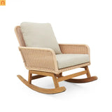 Outdoor Rocking Chair PE Rattan 24.8" Wide Beige