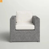 Outdoor Chair Wicker Aluminum Gray Adjustable Recliner 33 In