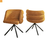 Accent Chair Swivel Chenille Orange 270 Degree Set of 2