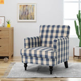 Accent Chair Modern Tufted Fabric Blue 28in