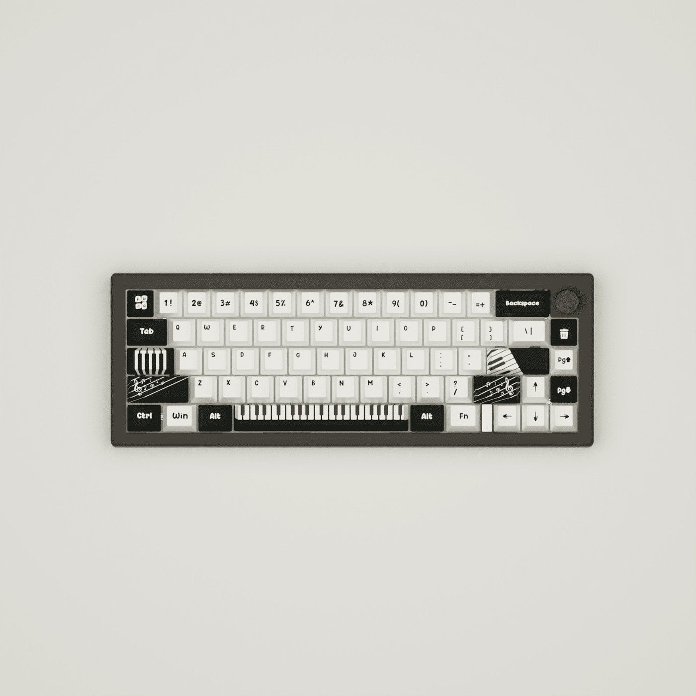 Classic Piano Design Keycaps and Mechanical Keyboard