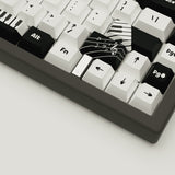 Classic Piano Design Keycaps and Mechanical Keyboard