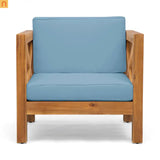 Outdoor Club Chair Acacia Wood Mid-Century Teak Cushion 30in