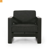 Outdoor Club Chair Aluminum Modern Dark Gray