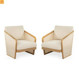 Outdoor Club Chair Set Acacia Wood 2 Piece