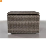 Outdoor Storage Side Table Wicker Gray 33x33x22 In Scratch Free
