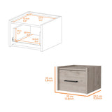 Floating Wall-Mounted Nightstand with Drawer, 13.8" Wide