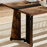 Rectangular Engineered Wood Dining Table Black/Rustic Brown 71"