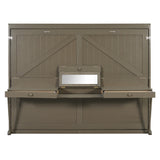 Queen Solid Wood Murphy Bed with Storage Drawers Gray