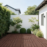 12" Interlocking Patio Deck Tiles Red Brown Polypropylene DIY