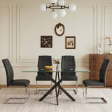 Rectangular Glass Dining Table Black 47"