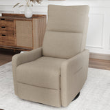 Velvet Recliner Swivel Power Brown