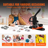 Button Maker Machine, 2.28 inch/58mm Pin Maker with 100pcs Button Parts, Ergonom