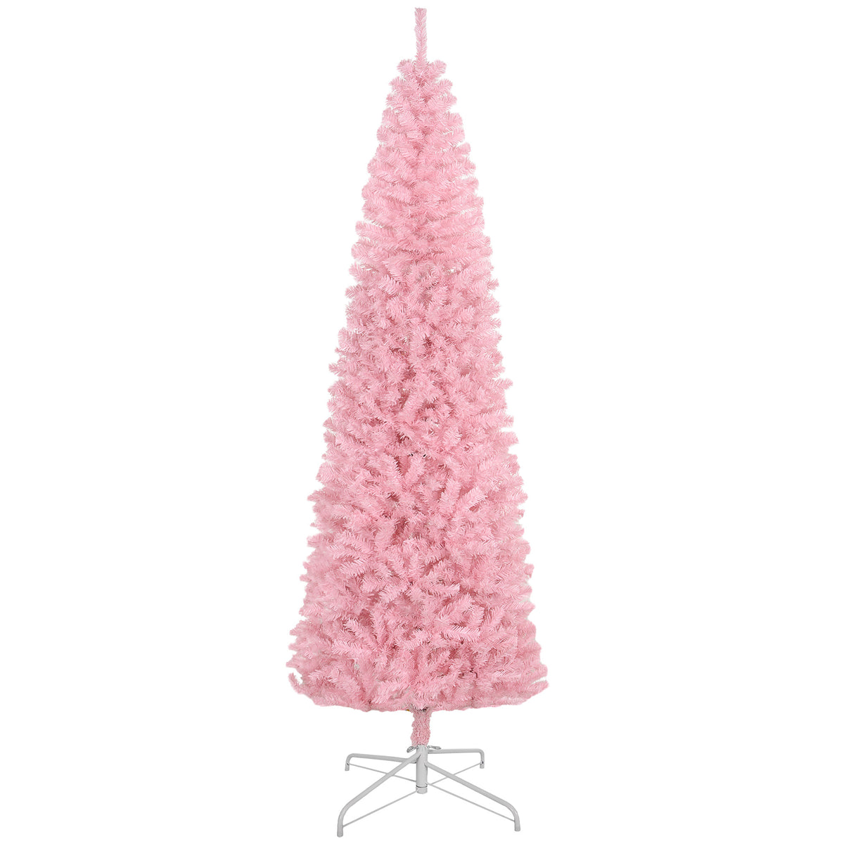 HOMCOM 8' Tall Unlit Slim Douglas Fir Artificial Christmas Tree with 1168 Realis