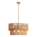 23.62" Handwoven Woven Paper Rattan Chandelier