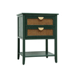 2 Drawer Side table, Naturel Rattan, End table, Suitable for bedroom