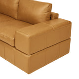 Modular Leather Sectional Sofa Ginger 144"