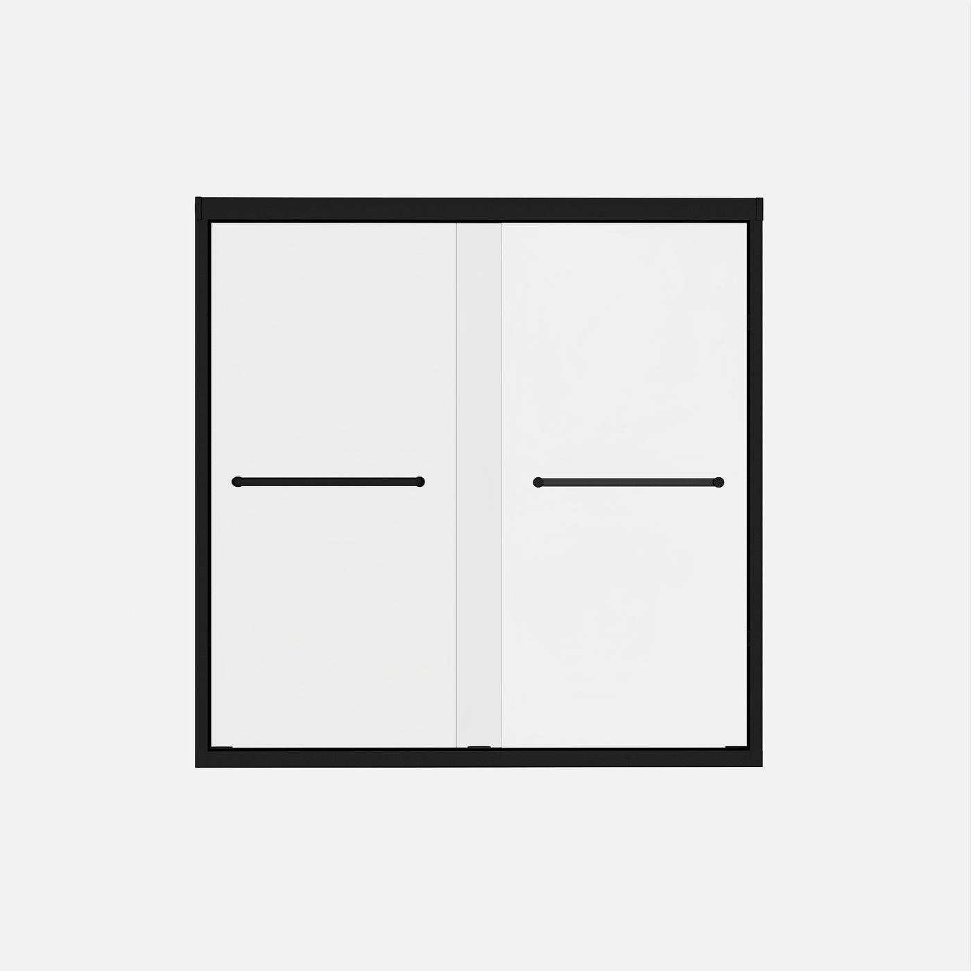 Matte Black Aluminum Sliding Shower Door 56-60"W x 60"H