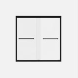 Matte Black Aluminum Sliding Shower Door 56-60"W x 60"H