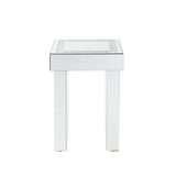 End Table - Glam - Mirrored with Faux Diamond Inlay - 20"H Legs