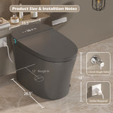 Smart Toilet with Bidet Built in, ADA One-Piece Toilet Auto Open/Close & Flush