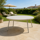 Oval Metal Outdoor Dining Table Off White