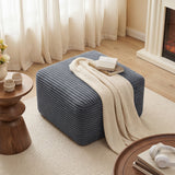Corduroy Ottoman Gray