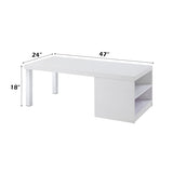 Coffee Table - White High Gloss & Chrome - 2 Open Compartments