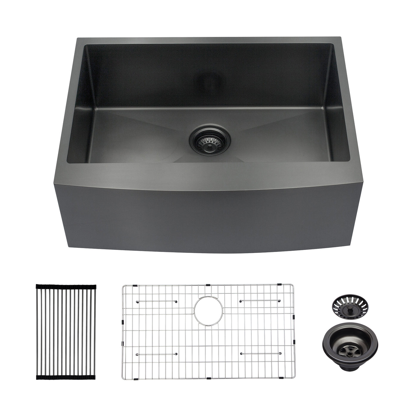 Gunmetal Black 27" Stainless Steel Apron Front Farmhouse Sink