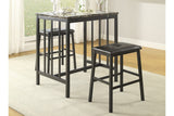 Black Metal Counter Height Dining Set with Faux Marble Top