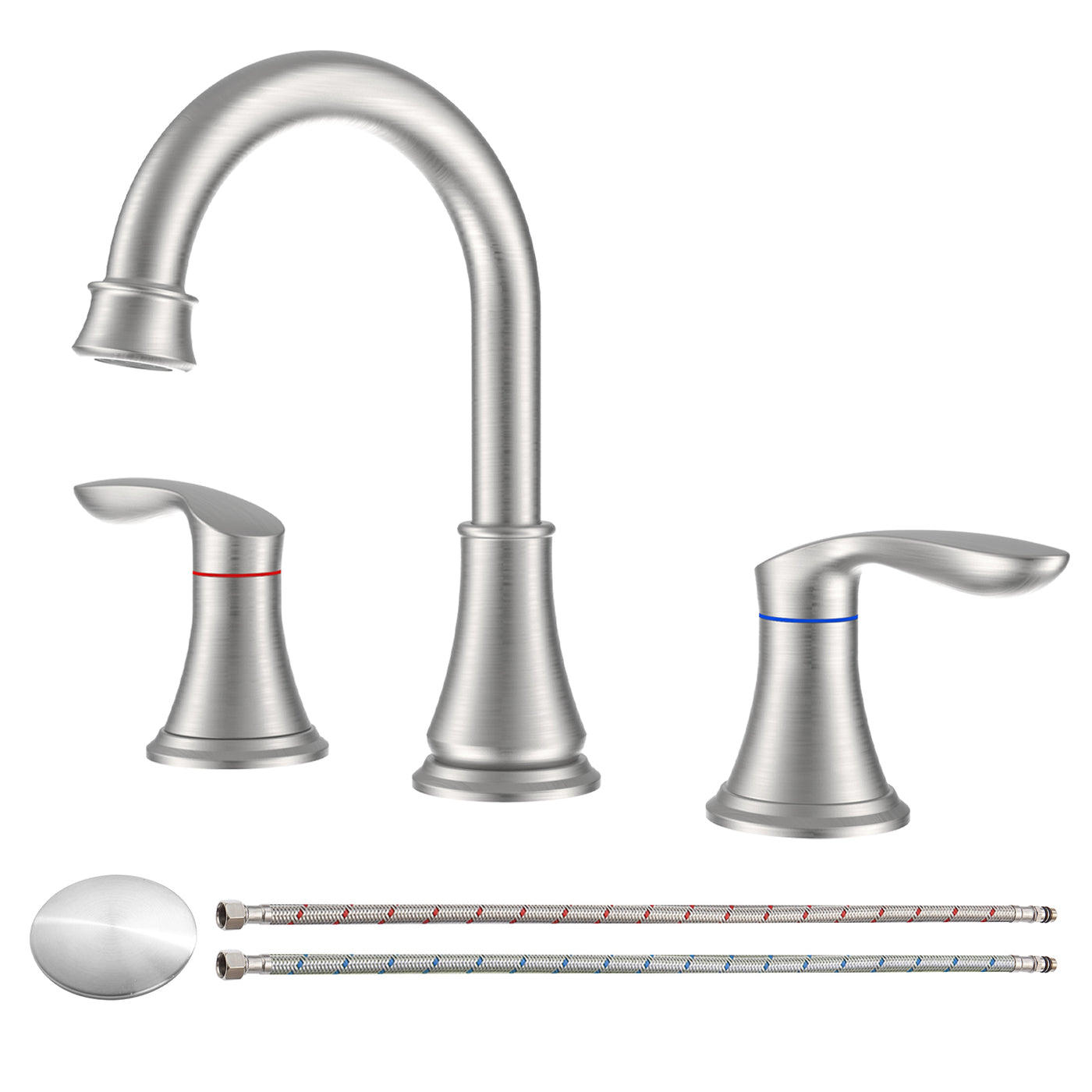 8 Inch 2-Handle Widespread Bathroom Sink Faucet Brushed Nickel