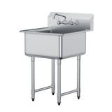 Stainless Steel 1 Compartment Prep Sink 27"x41" w/ Faucet