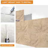 3D Faux Stone Wall Panels, 6 PCS PU Wainscoting Panel for Interior Wall Decor
