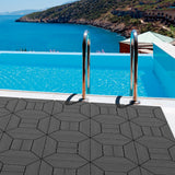 DIY Interlocking Deck Floor Tiles 12" Dark Gray Polypropylene